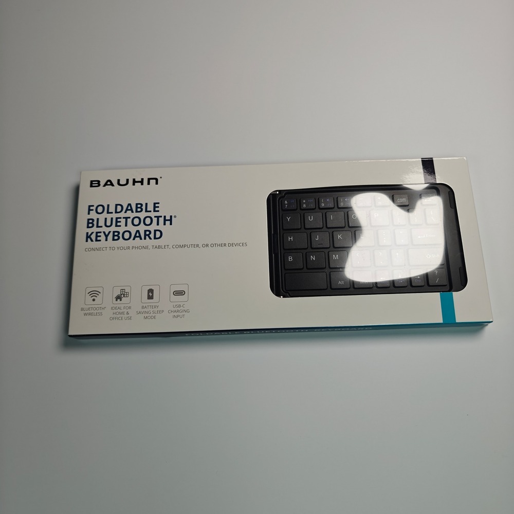 Bauhn Foldable Bluetooth Keyboard HT720 Black Portable Wireless USB-C New